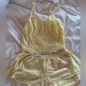 Pointelle cami and shorts- in color buttercup